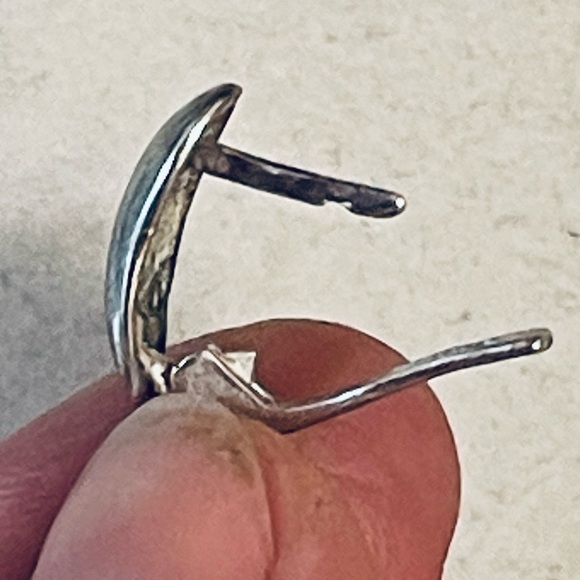 VTG Green Imperial Jasper Teardrop Earrings 925 Sterling Silver Clasp - Picture 5 of 7